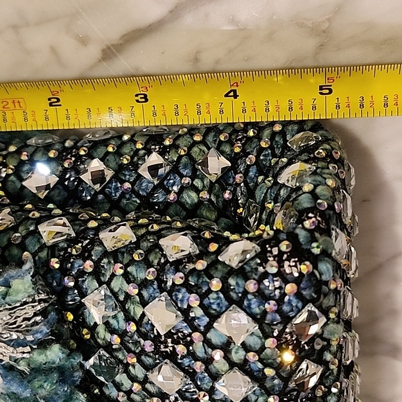 NWT Kurt Geiger London Elegant Blue/Teal Beaded Handbag - Picture 15 of 15